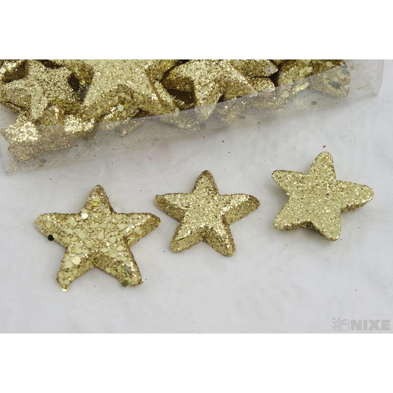 HVĚZDA 4-5cm 48ks*ZLATÁ