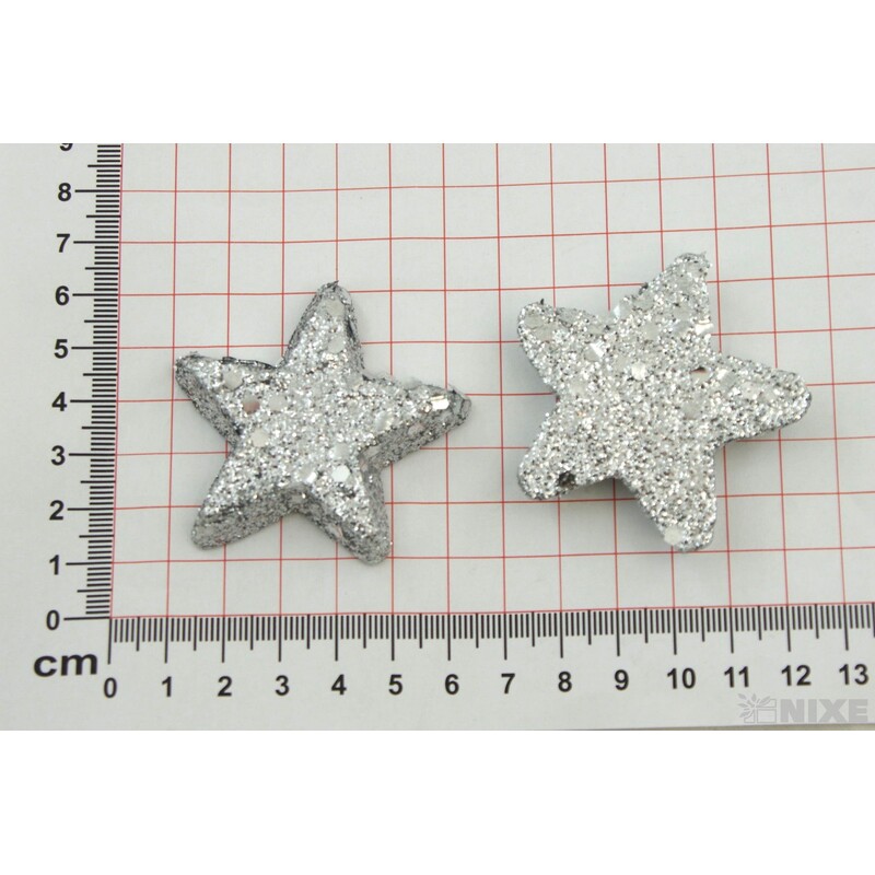 HVĚZDA 4-5cm 48ks*STŘÍBRNÁ