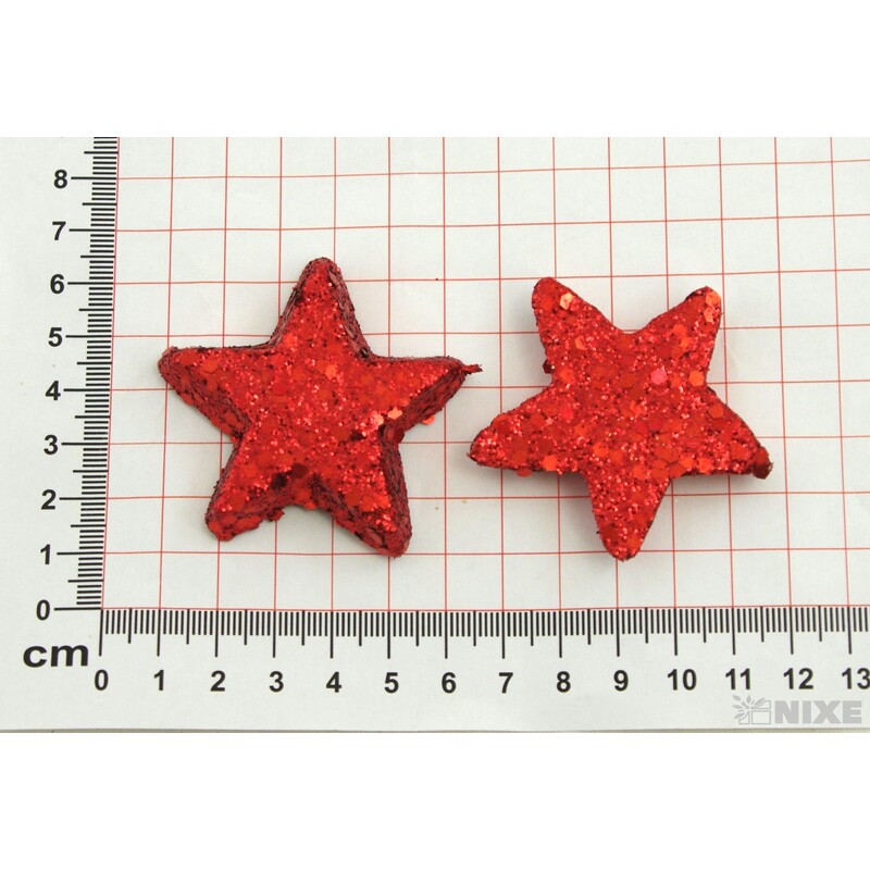 HVĚZDA 4-5cm 48ks*ČERVENÁ