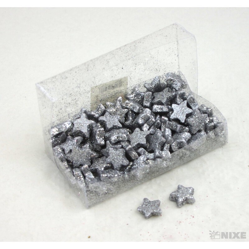 HVĚZDA 2cm 100ks*STŘÍBRNÁ