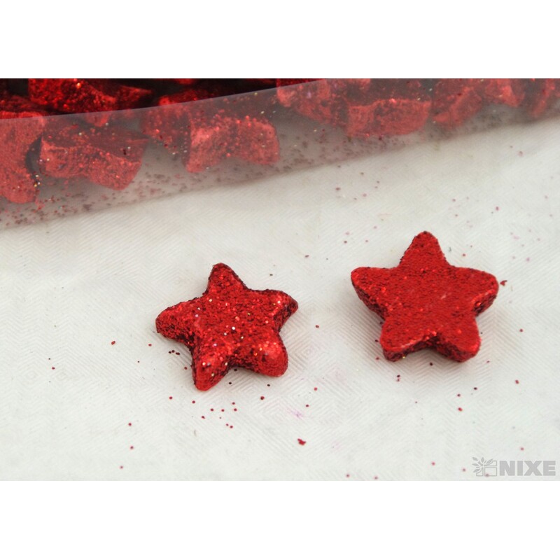 HVĚZDA 2cm 100ks*ČERVENÁ