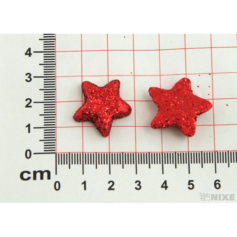 HVĚZDA 2cm 100ks*ČERVENÁ