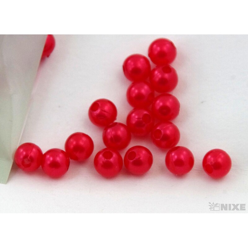 KORÁLKY 6mm 50g*ČERVENÁ