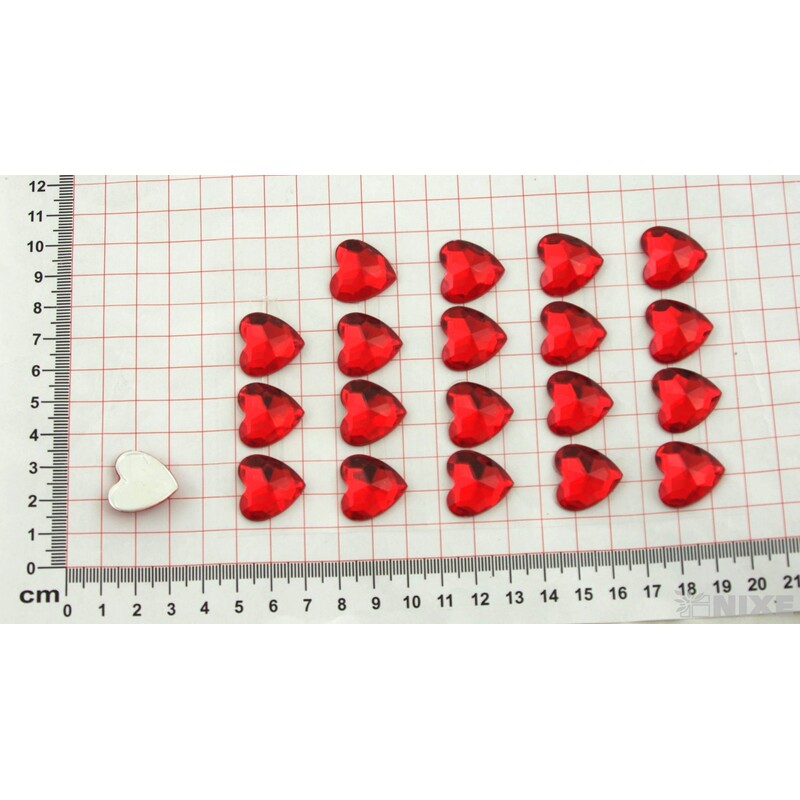 SRDCE NALEPOVACÍ 2cm 20ks*ČERVENÁ