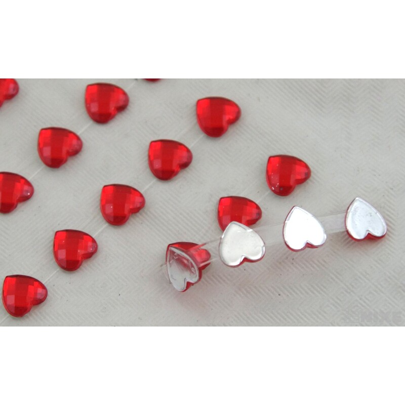 SRDCE NALEPOVACÍ 0,7cm 63ks*ČERVENÁ