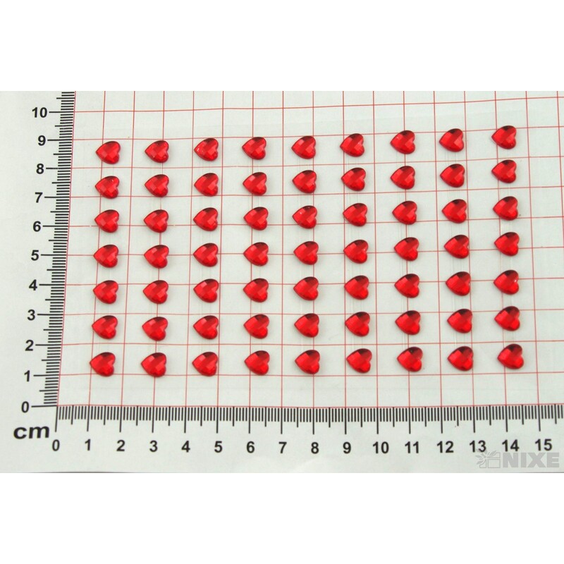 SRDCE NALEPOVACÍ 0,7cm 63ks*ČERVENÁ