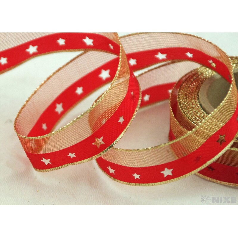 PLÁTNOVÁ STUHA VÝSEK DR. 25mmx10m*ČERVENÁ 406001