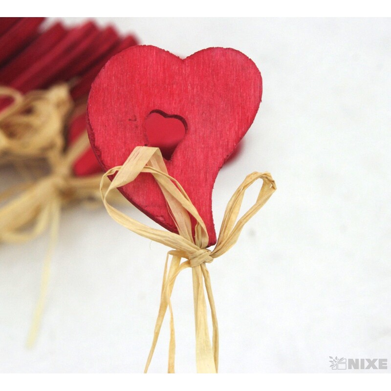 ZÁPICH SRDCE 12ks 5x26cm*ČERVENÁ