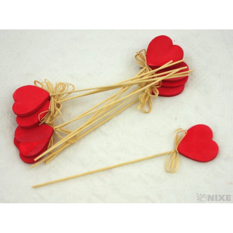 ZÁPICH SRDCE 12ks 5x23cm*ČERVENÁ