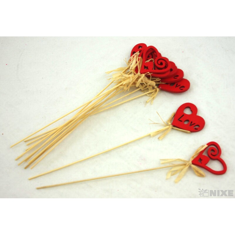 ZÁPICH SRDCE 12ks 5x29cm*ČERVENÁ