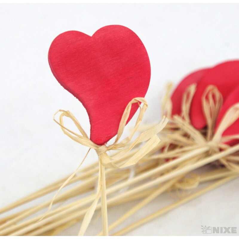 ZÁPICH SRDCE 12ks 5x23cm*ČERVENÁ