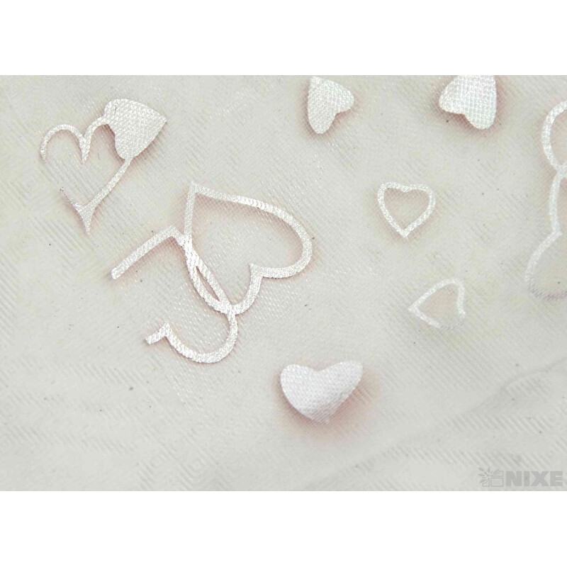 ORGANZA SRDCE 32 36cmx5yd*ČERVENÁ