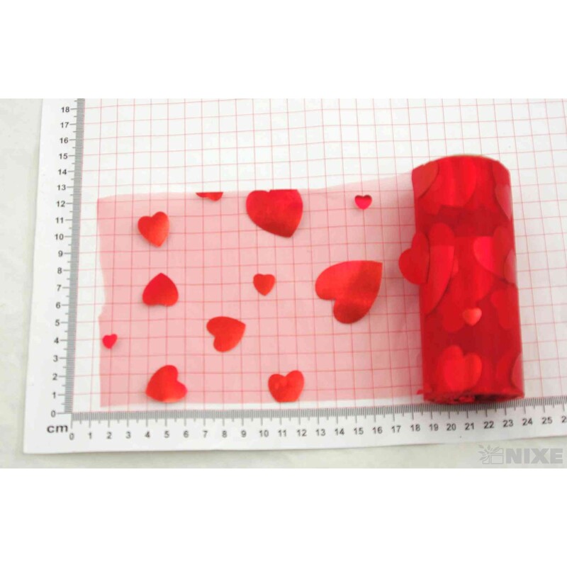 ORGANZA TISK 33 12cmx10yd*ČERVENÁ