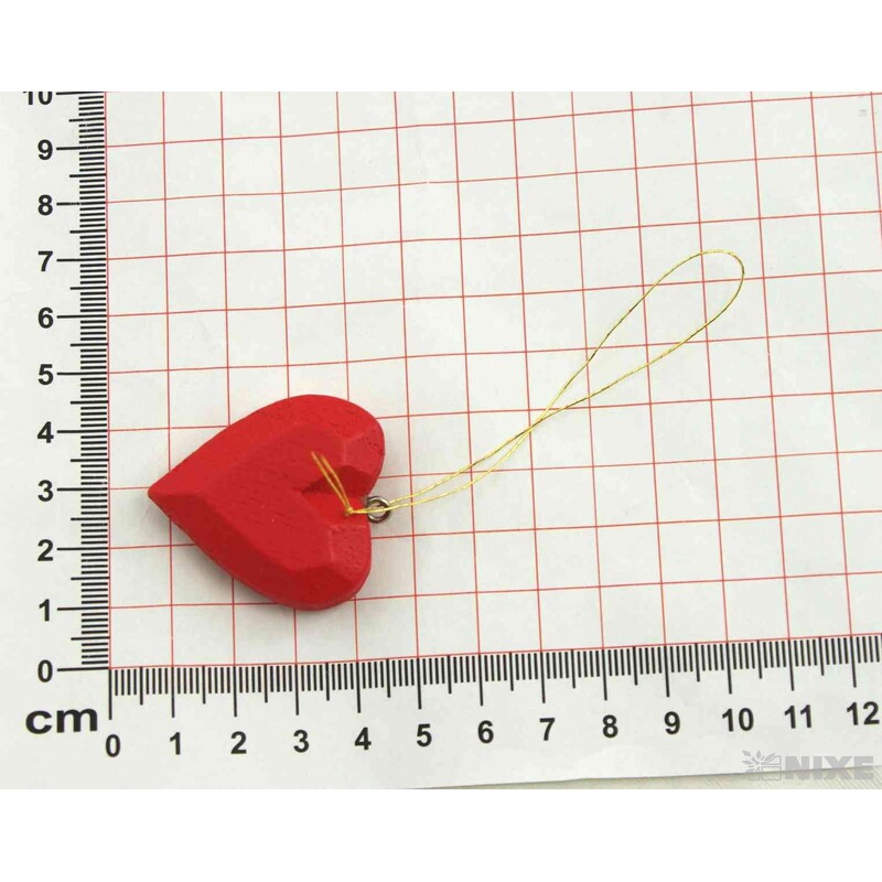 ZÁVĚS SRDCE 4x12cm 6ks*ČERVENÁ