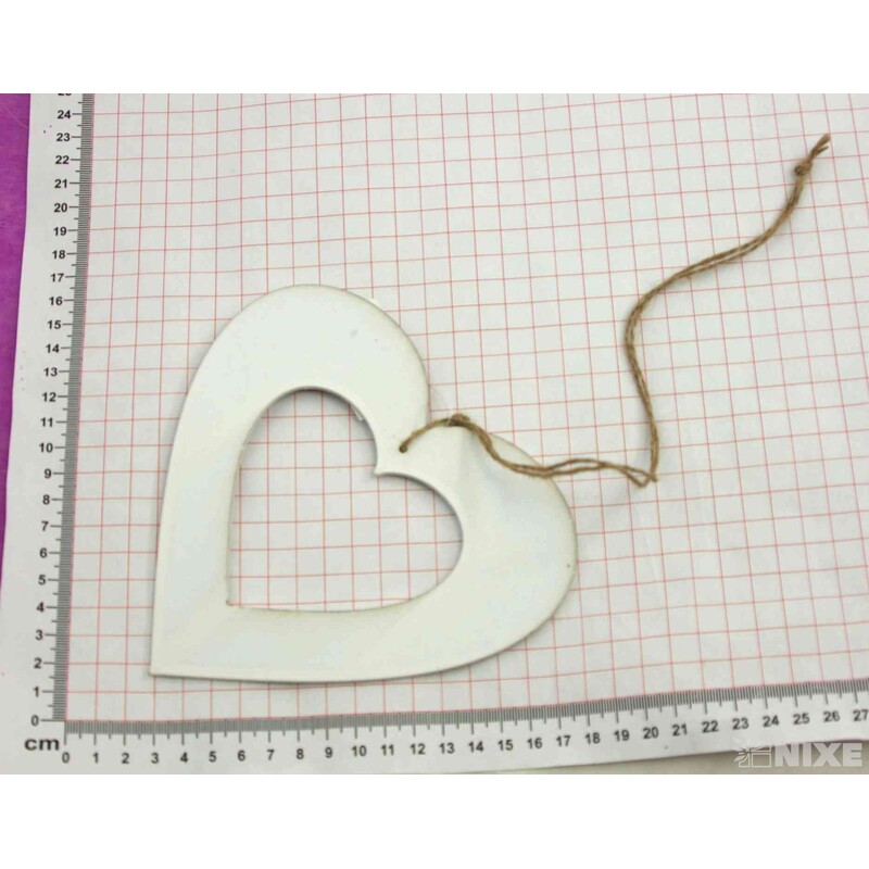 ZÁVĚS SRDCE 15,5x42cm*BÍLÁ