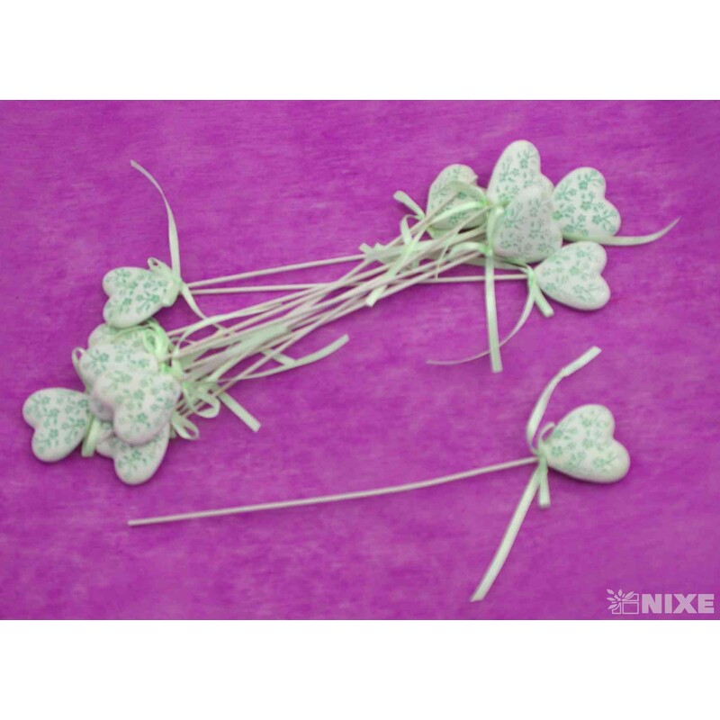 ZÁPICH SRDCE 12ks 3x21cm*ZELENÁ