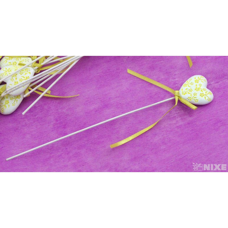 ZÁPICH SRDCE 12ks 3x21cm*ŽLUTÁ