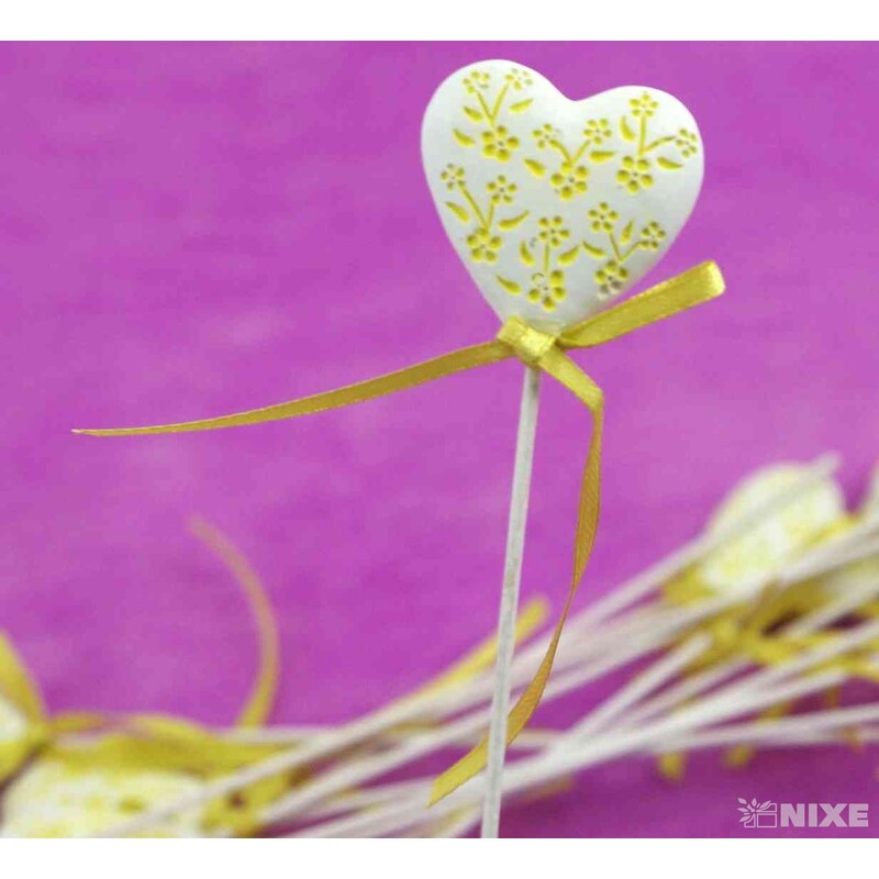 ZÁPICH SRDCE 12ks 3x21cm*ŽLUTÁ