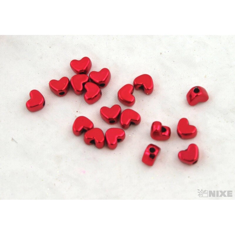 ZÁVĚS KOV SRDCE 1cm*ČERVENÁ V+