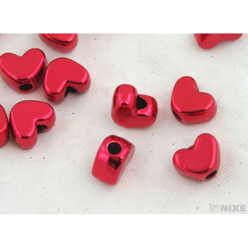 ZÁVĚS KOV SRDCE 1cm*ČERVENÁ V+