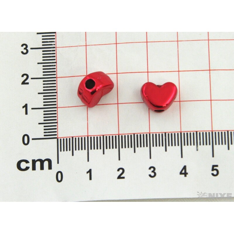 ZÁVĚS KOV SRDCE 1cm*ČERVENÁ V+