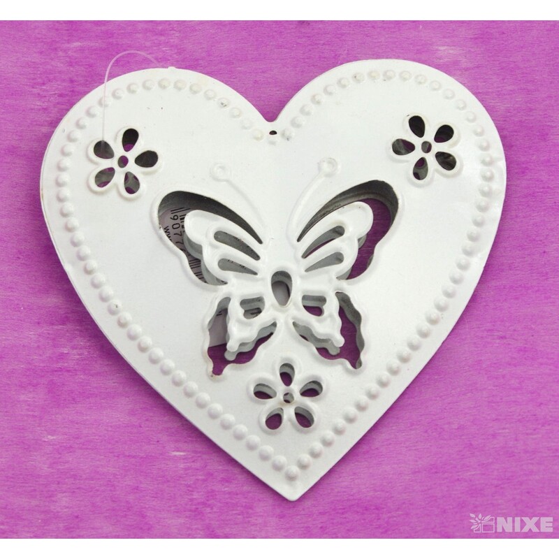 SRDCE PLECH 12cm*BÍLÁ