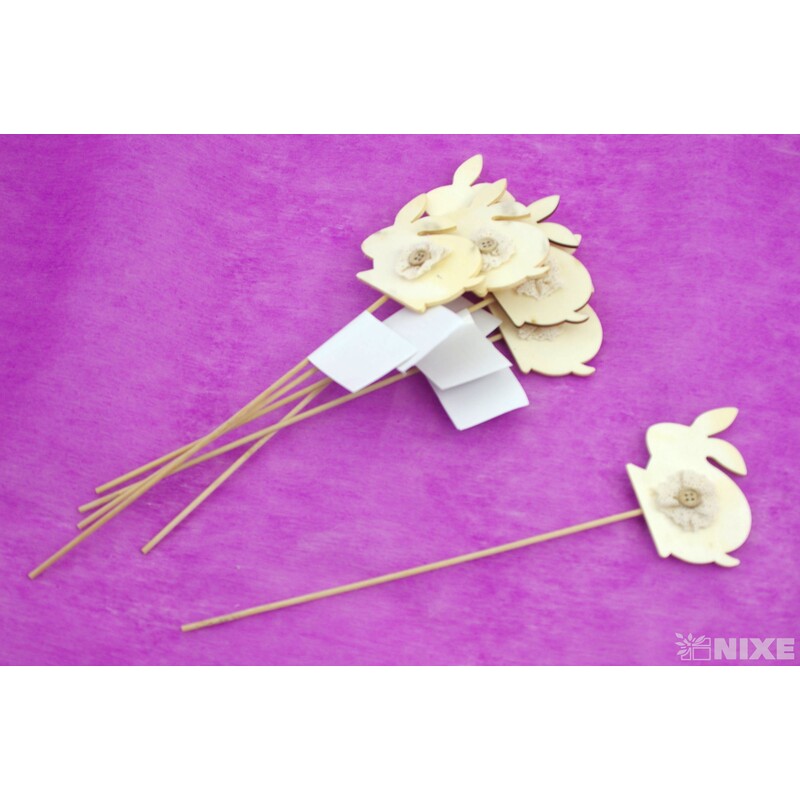 ZÁPICH ZAJÍC 6ks 8x29cm*BÍLÁ