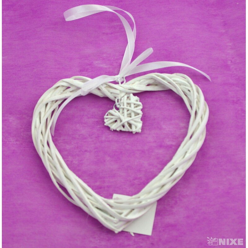 ZÁVĚS SRDCE 20cm*BÍLÁ