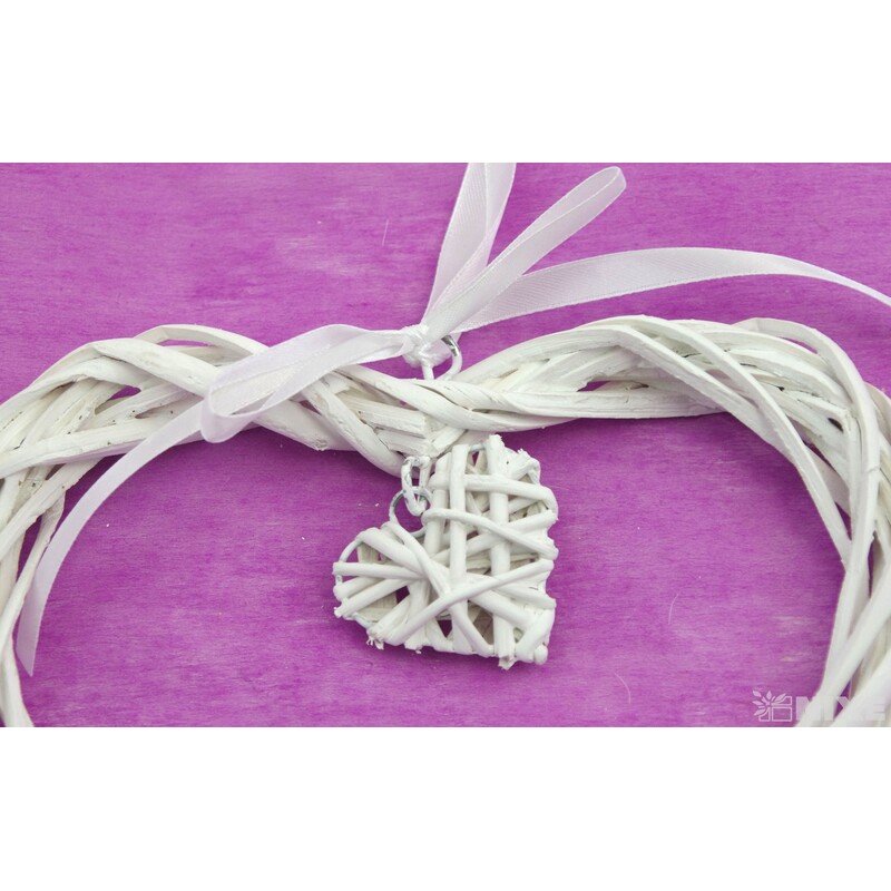 ZÁVĚS SRDCE 20cm*BÍLÁ