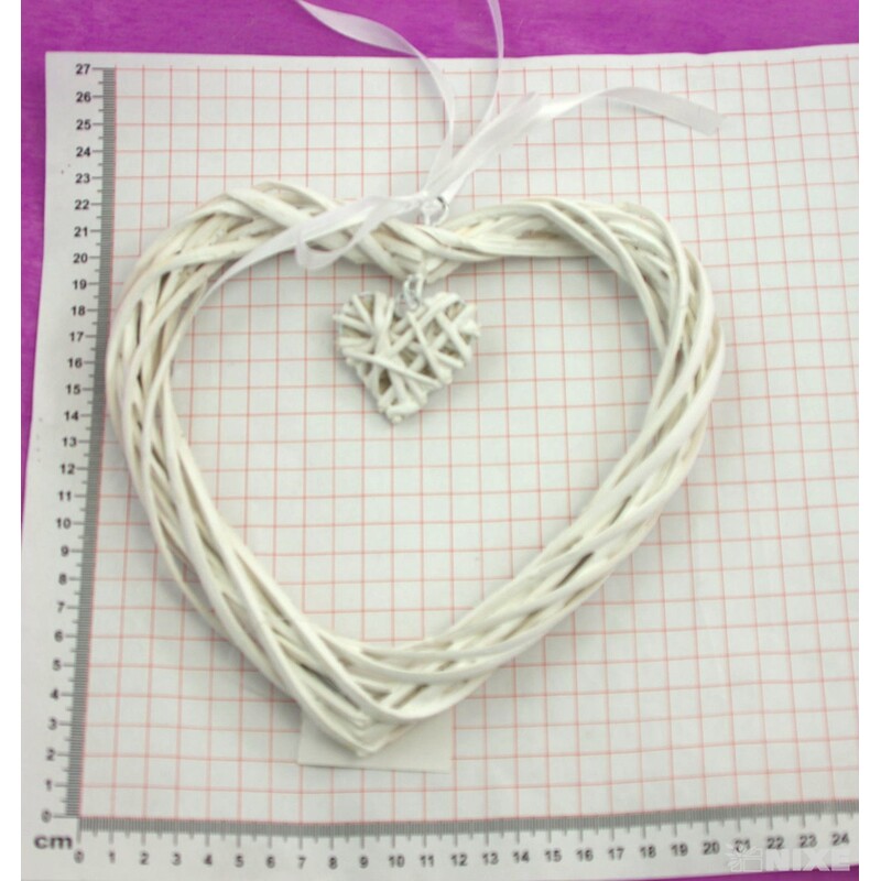 ZÁVĚS SRDCE 20cm*BÍLÁ