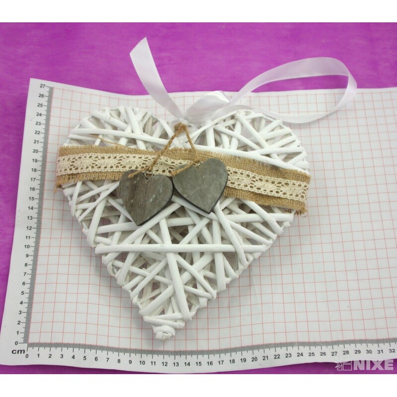 ZÁVĚS SRDCE 24cm*BÍLÁ