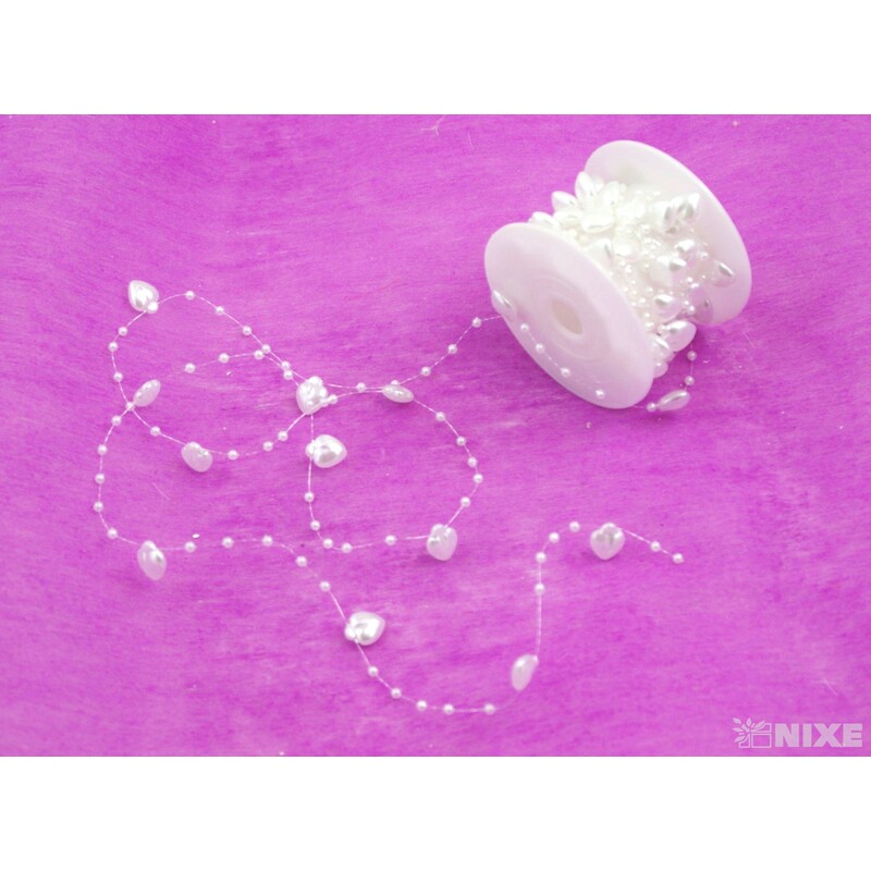 SRDÍČKA NA SILONU 10mmx5yd*BÍLÁ