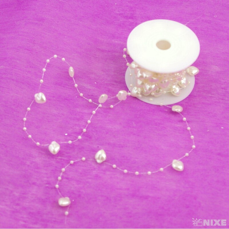 SRDÍČKA NA SILONU 10mmx5yd*BÍLÁ