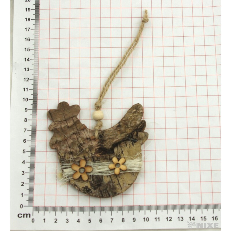 ZÁVĚS SLEPICE 8x9cm 12ks*PŘÍRODNÍ