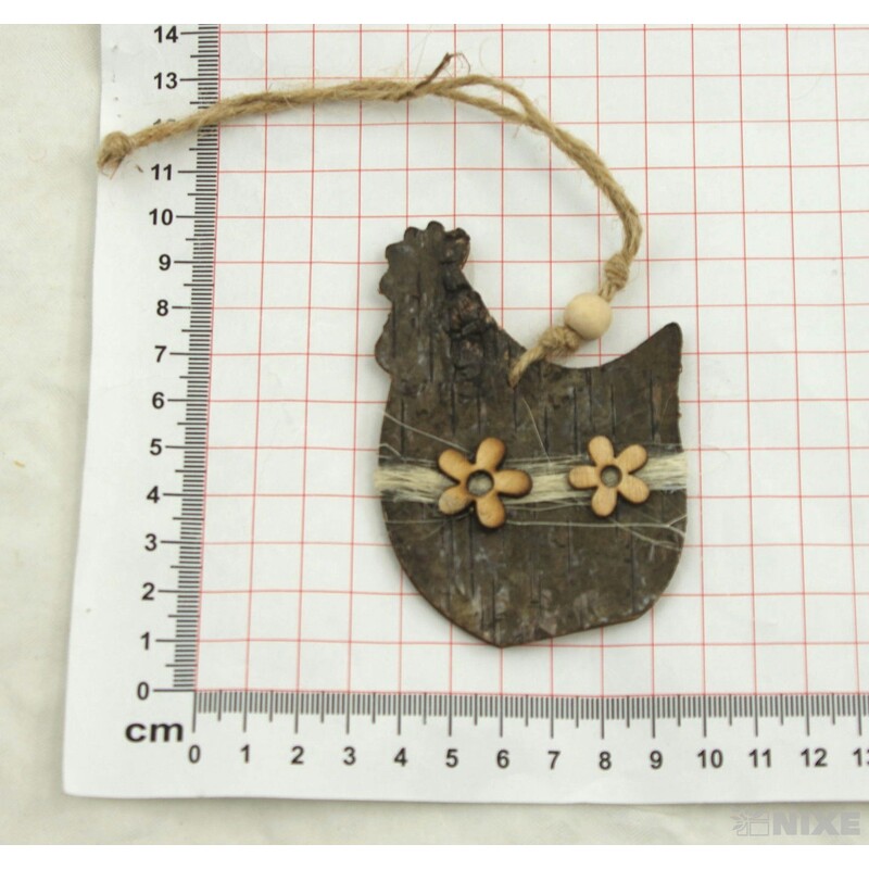 ZÁVĚS SLEPICE 9x6cm 12ks*PŘÍRODNÍ