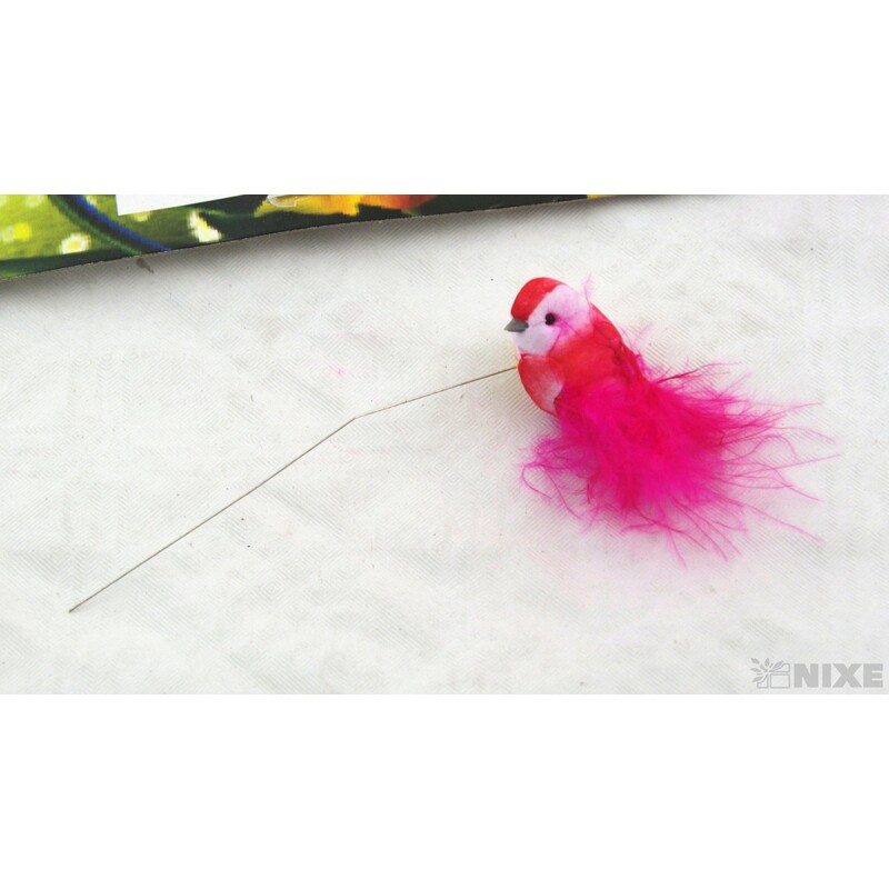 PTÁČEK NA DRÁTKU 4cm 12ks*MIX BAREV