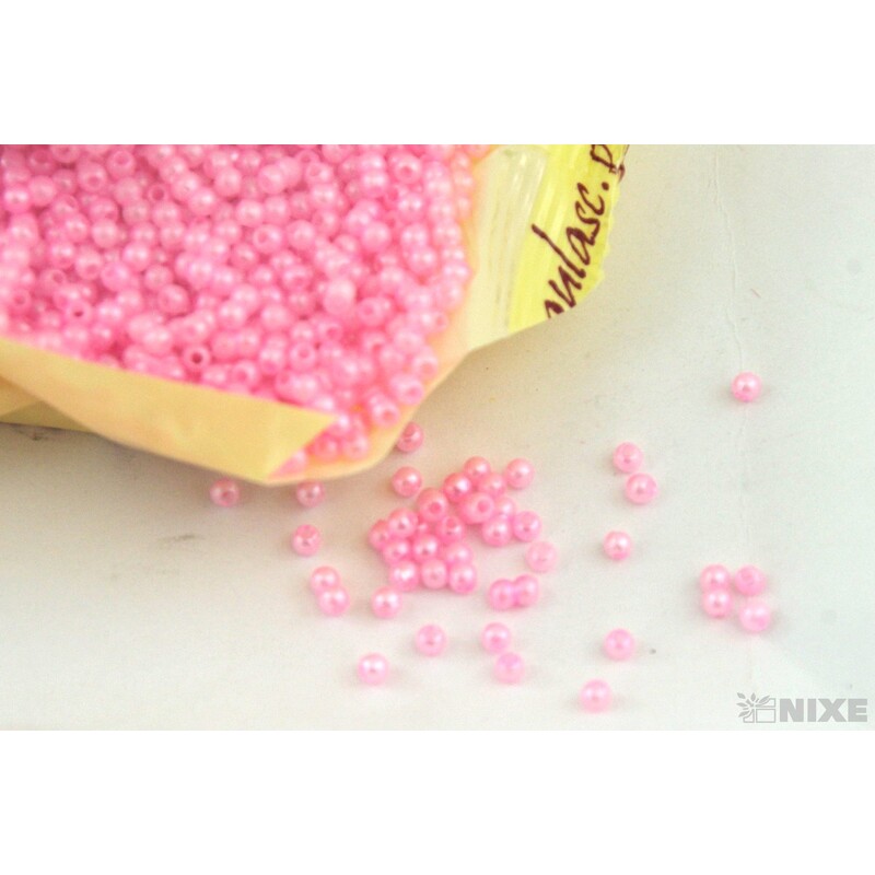 KORÁLKY 3mm 50g*RŮŽOVÁ SV.