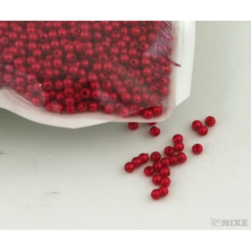 KORÁLKY 3mm 50g*ČERVENÁ