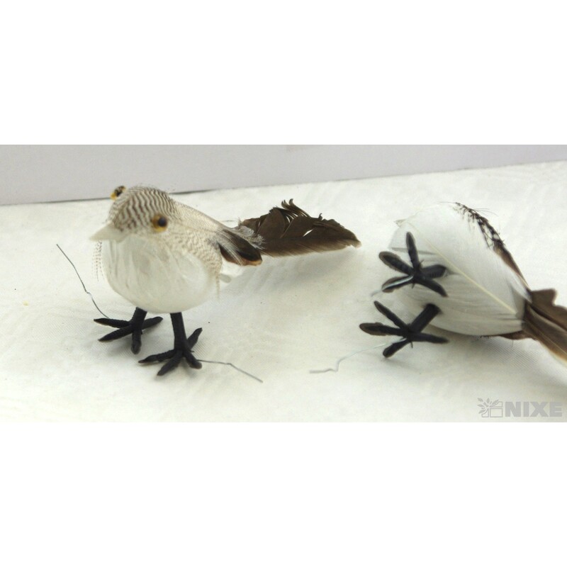 PTÁČEK NA DRÁTKU 10cm 12ks*PŘÍRODNÍ