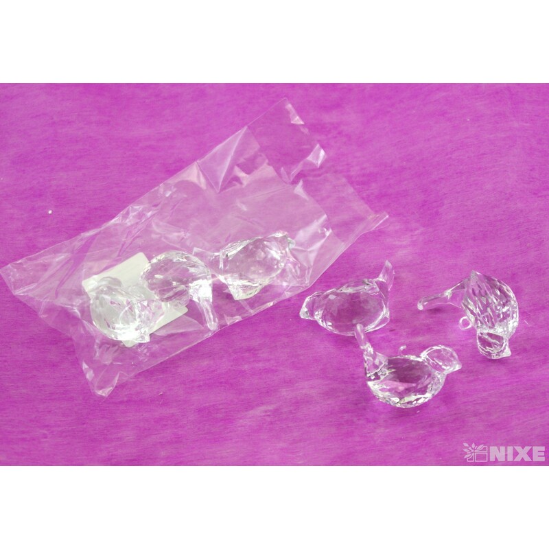 ZÁVĚS AKRYL PTÁČEK 4x6cm 6ks*PRŮHLEDNÁ