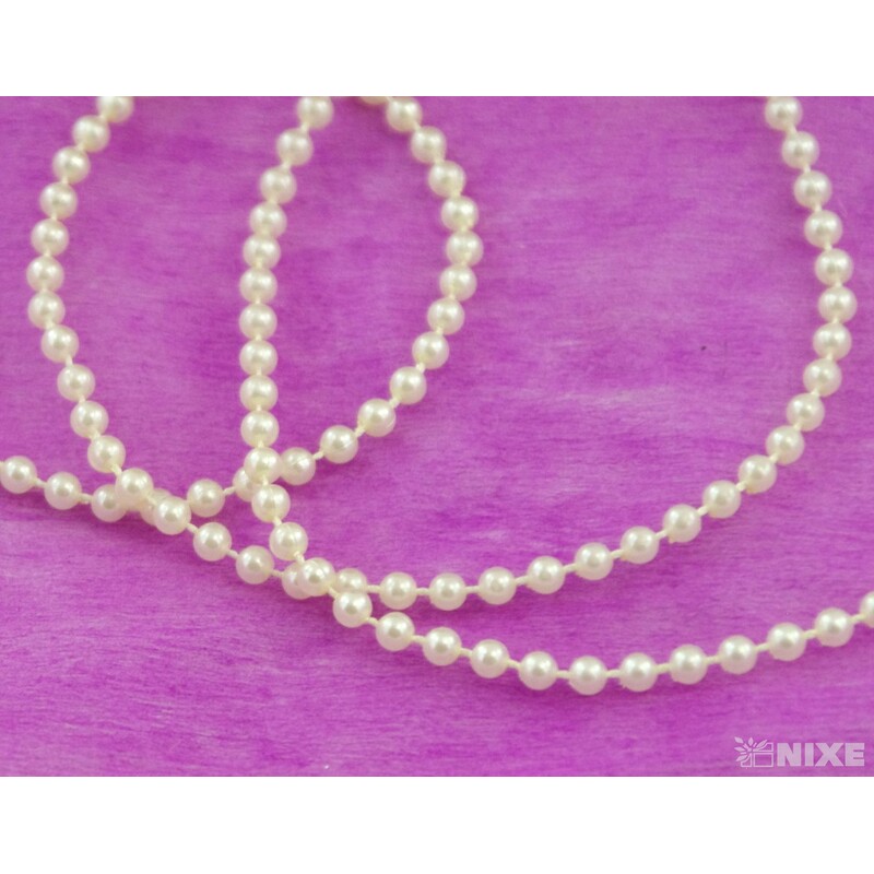 KORÁLKY ŘETĚZ 4mmx40m*KRÉMOVÁ