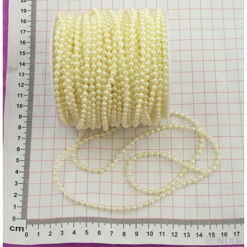 KORÁLKY ŘETĚZ 4mmx40m*KRÉMOVÁ