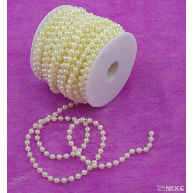 KORÁLKY ŘETĚZ 6mmx20m*KRÉMOVÁ