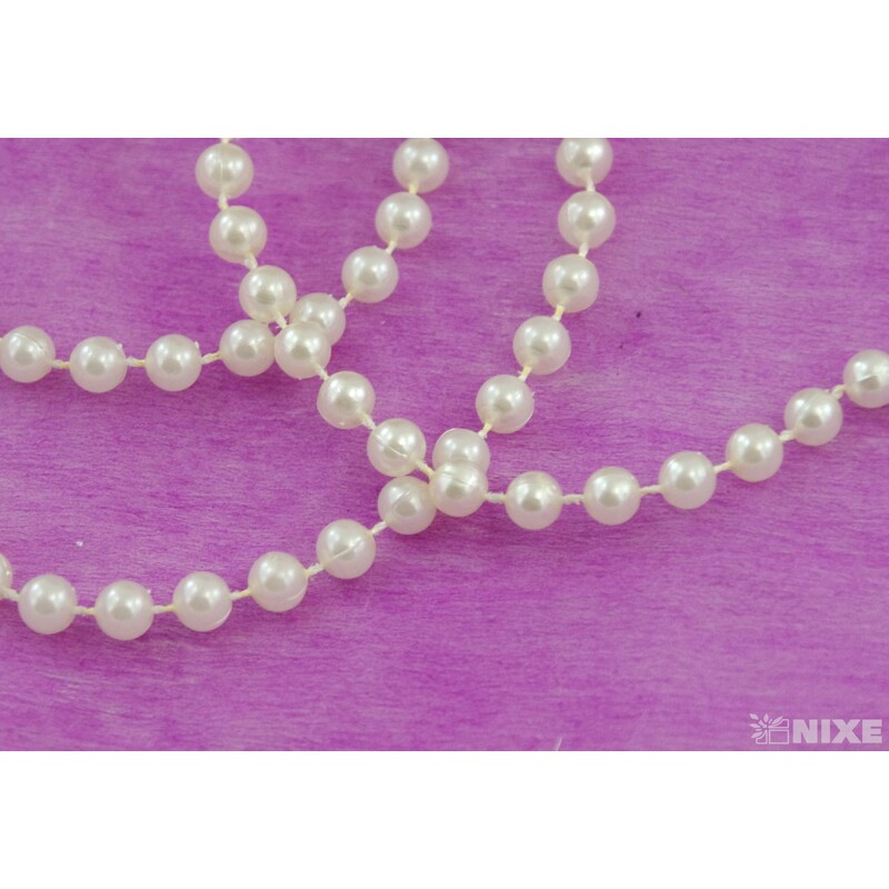 KORÁLKY ŘETĚZ 6mmx20m*KRÉMOVÁ