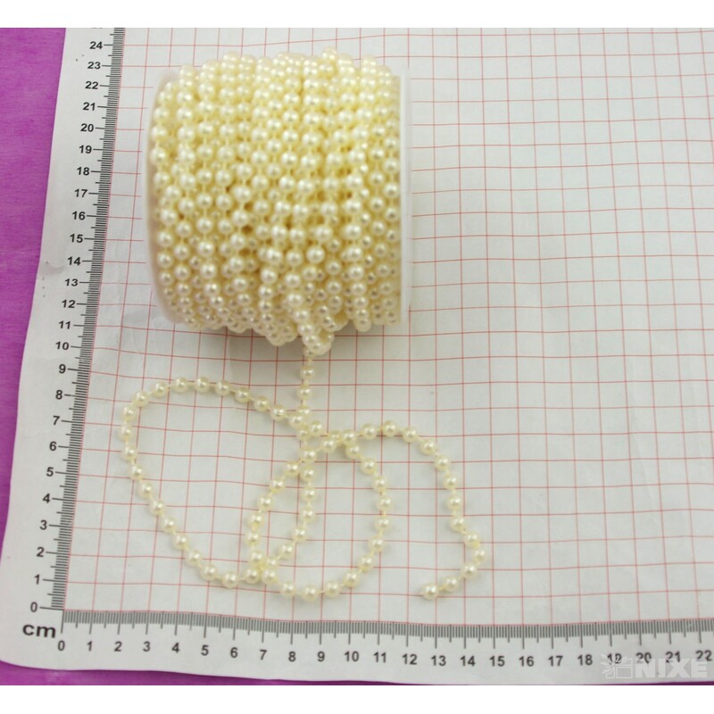 KORÁLKY ŘETĚZ 6mmx20m*KRÉMOVÁ