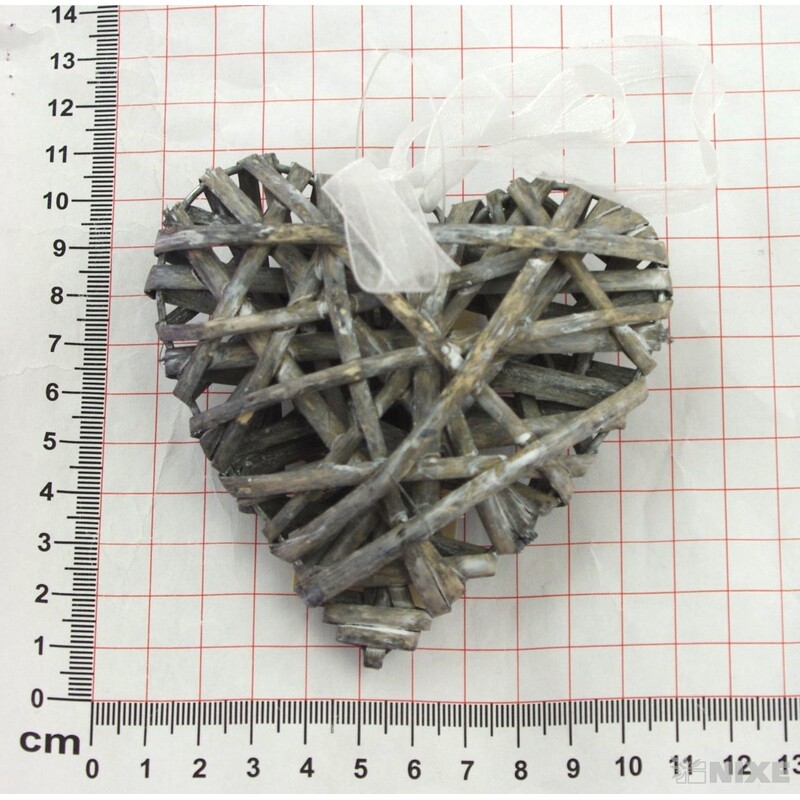 ZÁVĚS SRDCE 10cm*ŠEDÁ