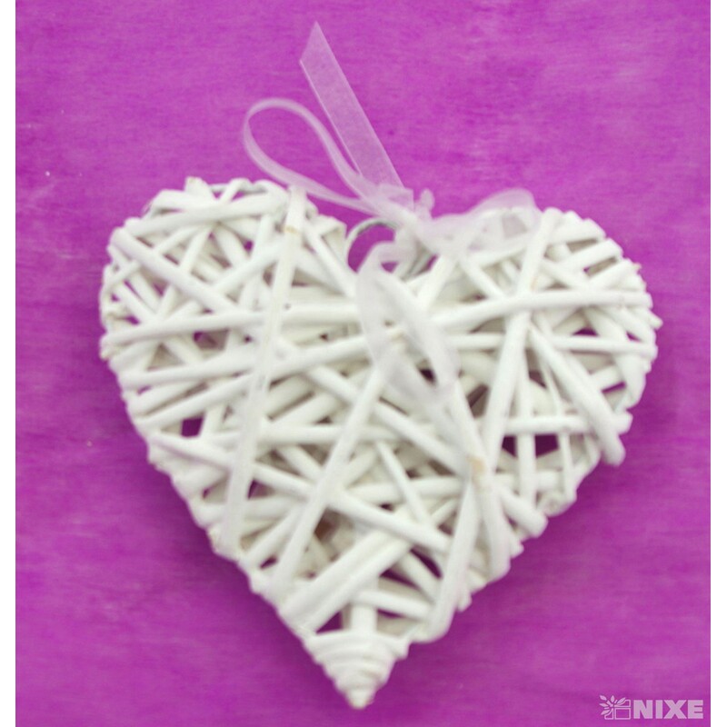 ZÁVĚS SRDCE 15cm*BÍLÁ