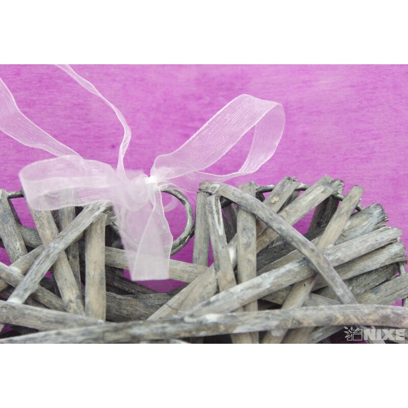 ZÁVĚS SRDCE 15cm*ŠEDÁ