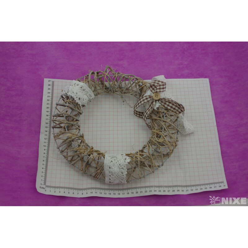 VĚNEC ZDOBENÝ 28cm*PŘÍRODNÍ