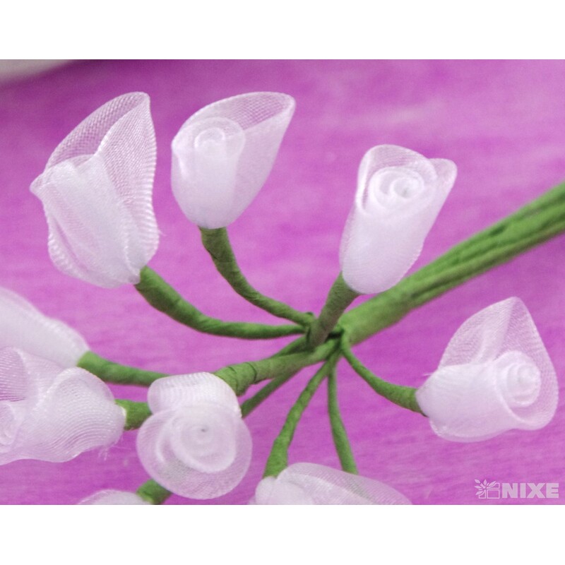 KYTIČKA RŮŽE TYL 1x10cm 10ks 10sv*BÍLÁ
